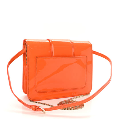 Versace Patent Palazzo Medusa Chain Shoulder Bag Orange 3 of 10