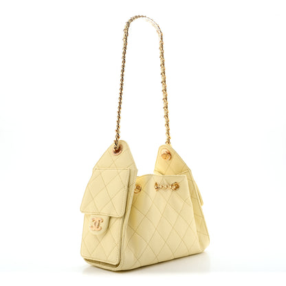 Chanel Caviar Quilted Mini Chanel 25 Handbag Light Yellow 3 of 11
