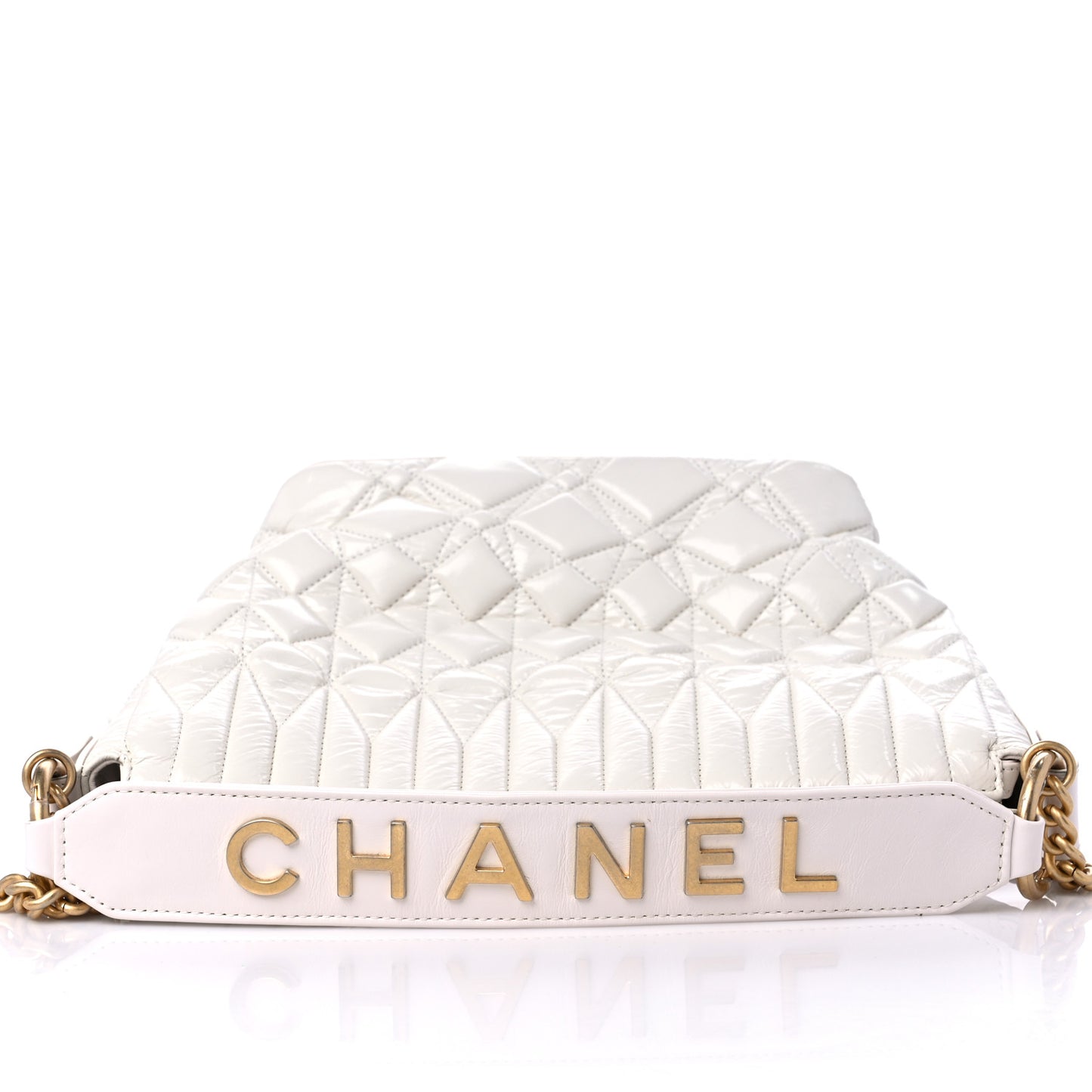 Glazed Calfskin Quilted State Of The Art Hobo White