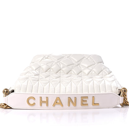 Chanel Glazed Calfskin Quilted State Of The Art Hobo White 11 of 12