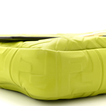 Fendi Nappa FF 1974 Embossed Baguette Wasabi 9 of 10