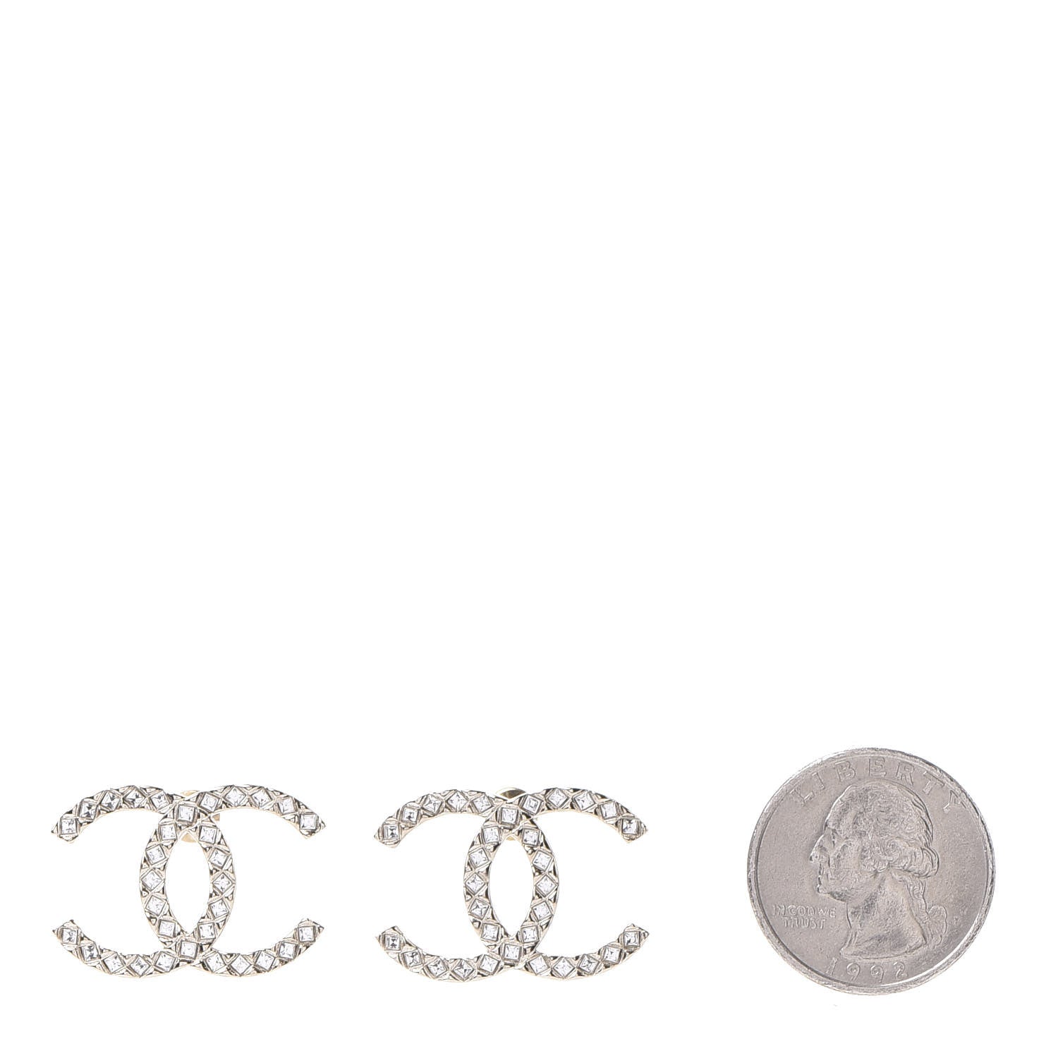 Chanel Baguette Crystal High Society CC Earrings Gold 2 of 5