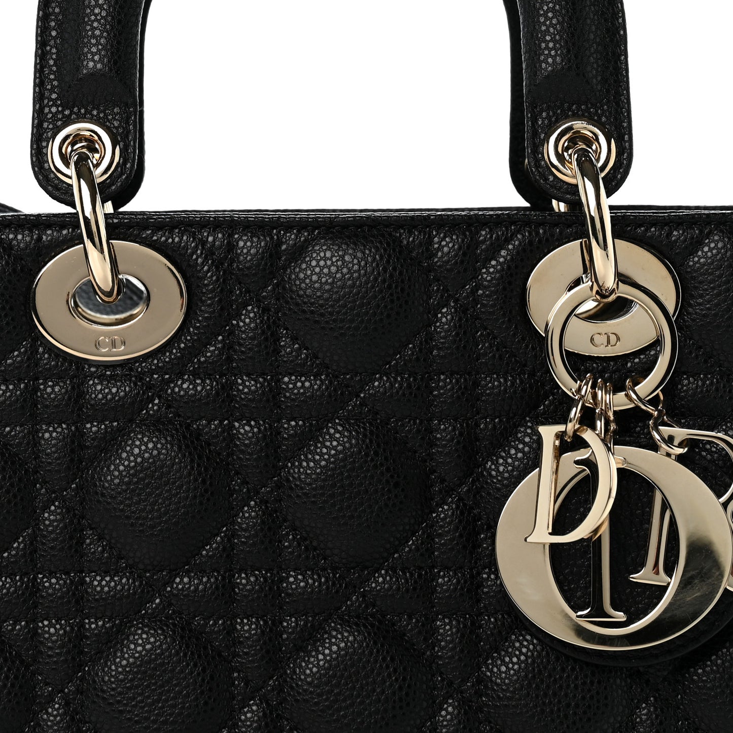 Grained Calfskin Cannage Small Lady Dior Black