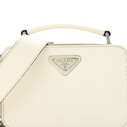 Prada Saffiano Travel Small Brique Top Handle Crossbody Bag White 8 of 22