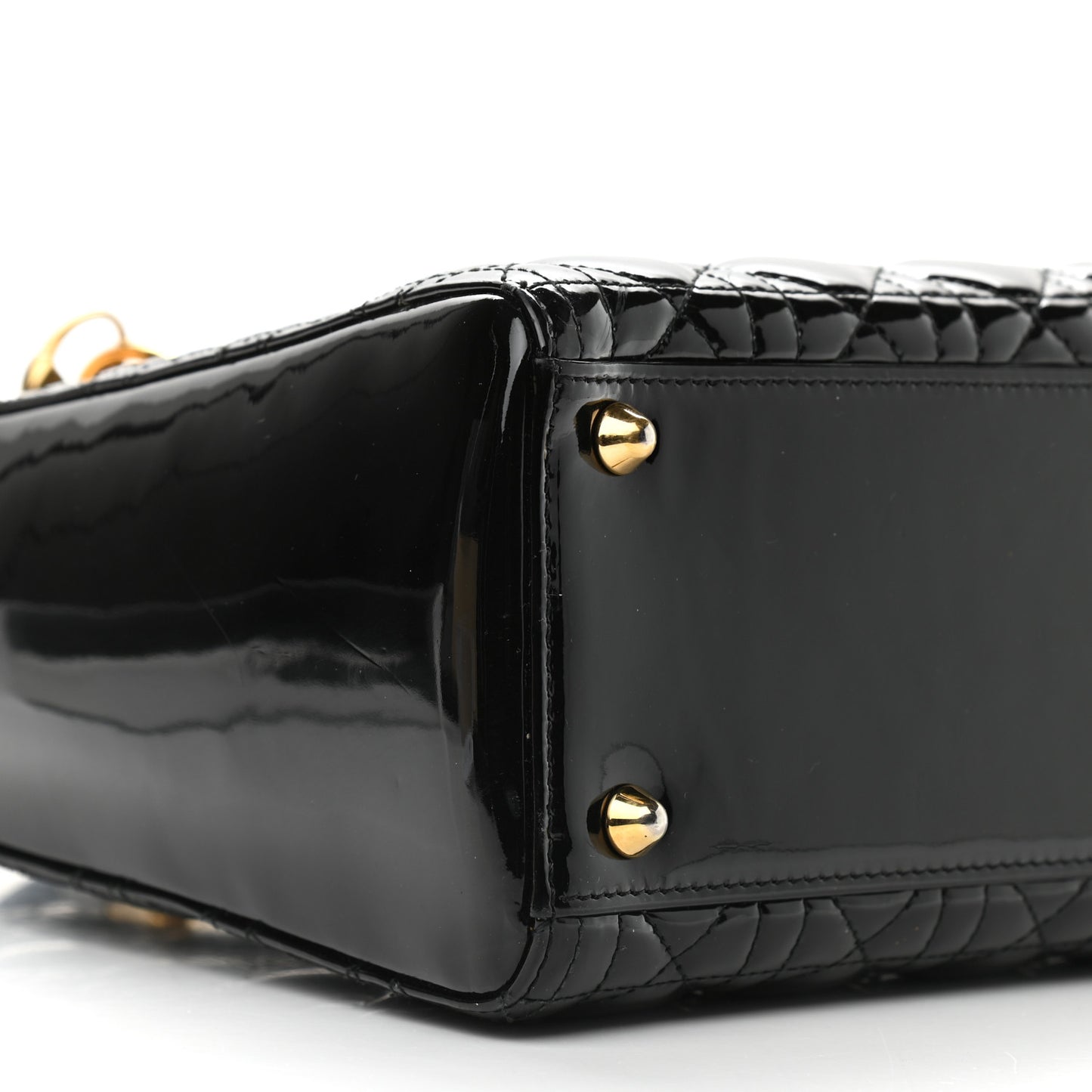 Patent Cannage Large Lady Dior Black