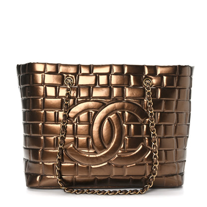 Chanel Vinyl Quilted Large Frozen Tote Bronze 1 of 9
