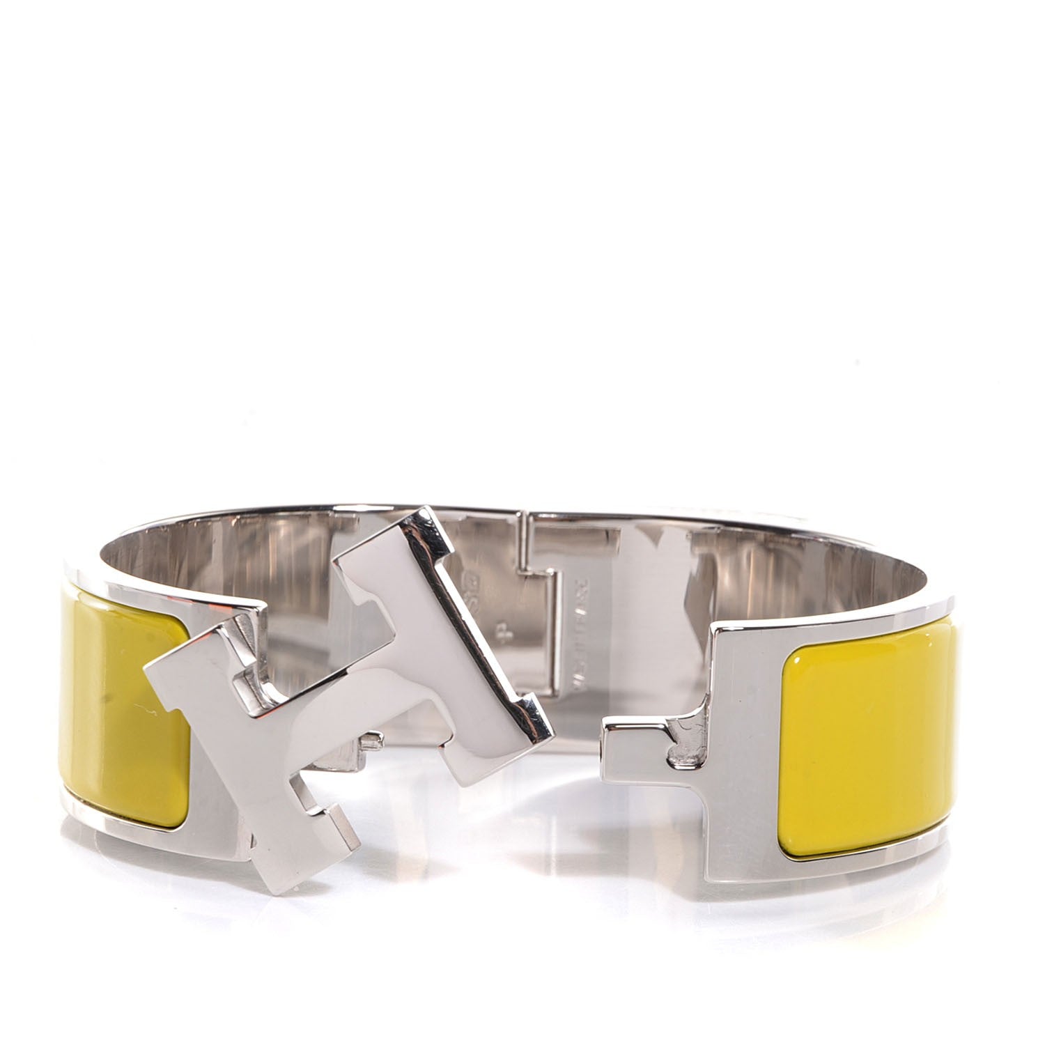 Hermes Enamel Clic Clac H Wide Bracelet PM Chartreuse 3 of 7