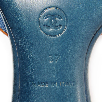 Chanel Denim CC Sandals Blue 37 6 of 9