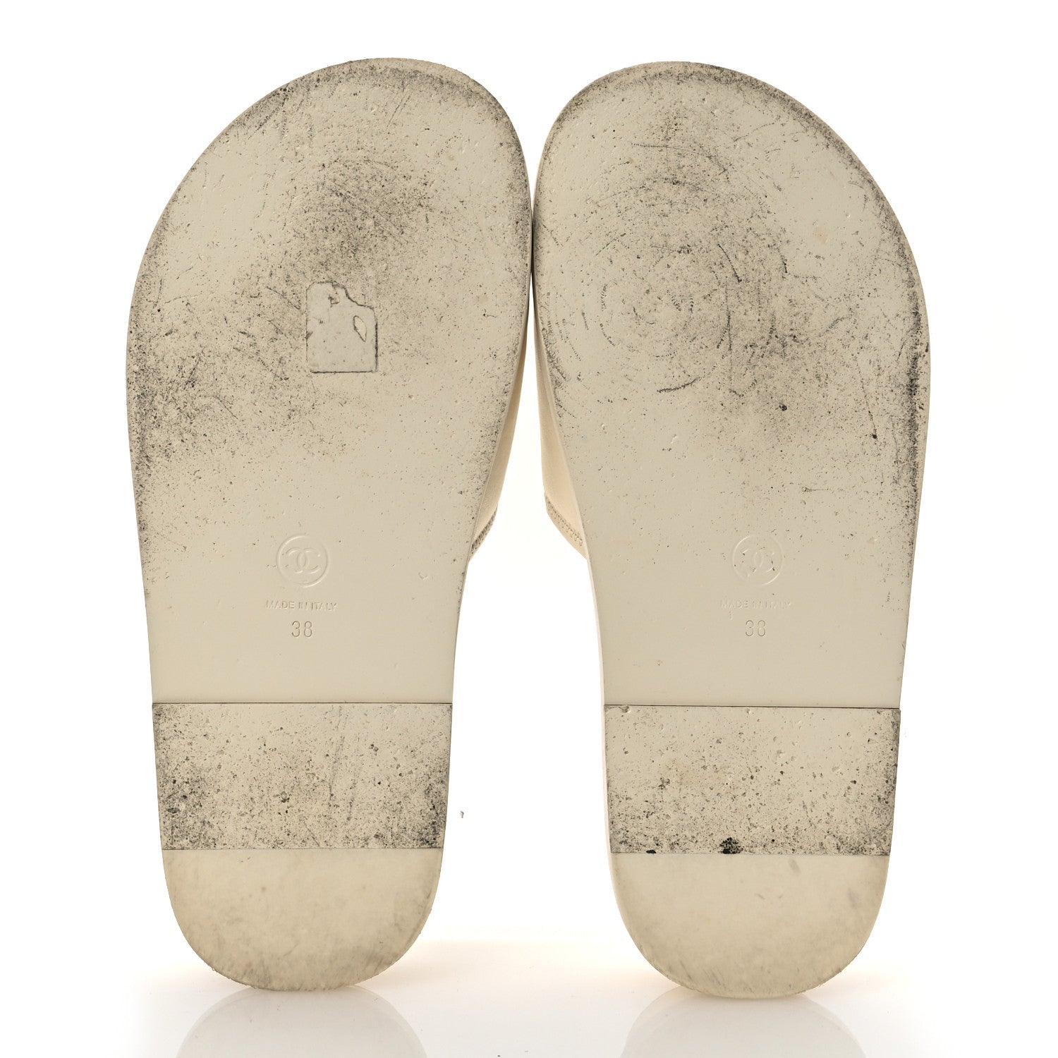 Chanel Lambskin Cha-Nel Mule Sandals 38 Ivory Multicolor 7 of 16