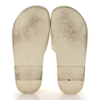 Chanel Lambskin Cha-Nel Mule Sandals 38 Ivory Multicolor 7 of 16