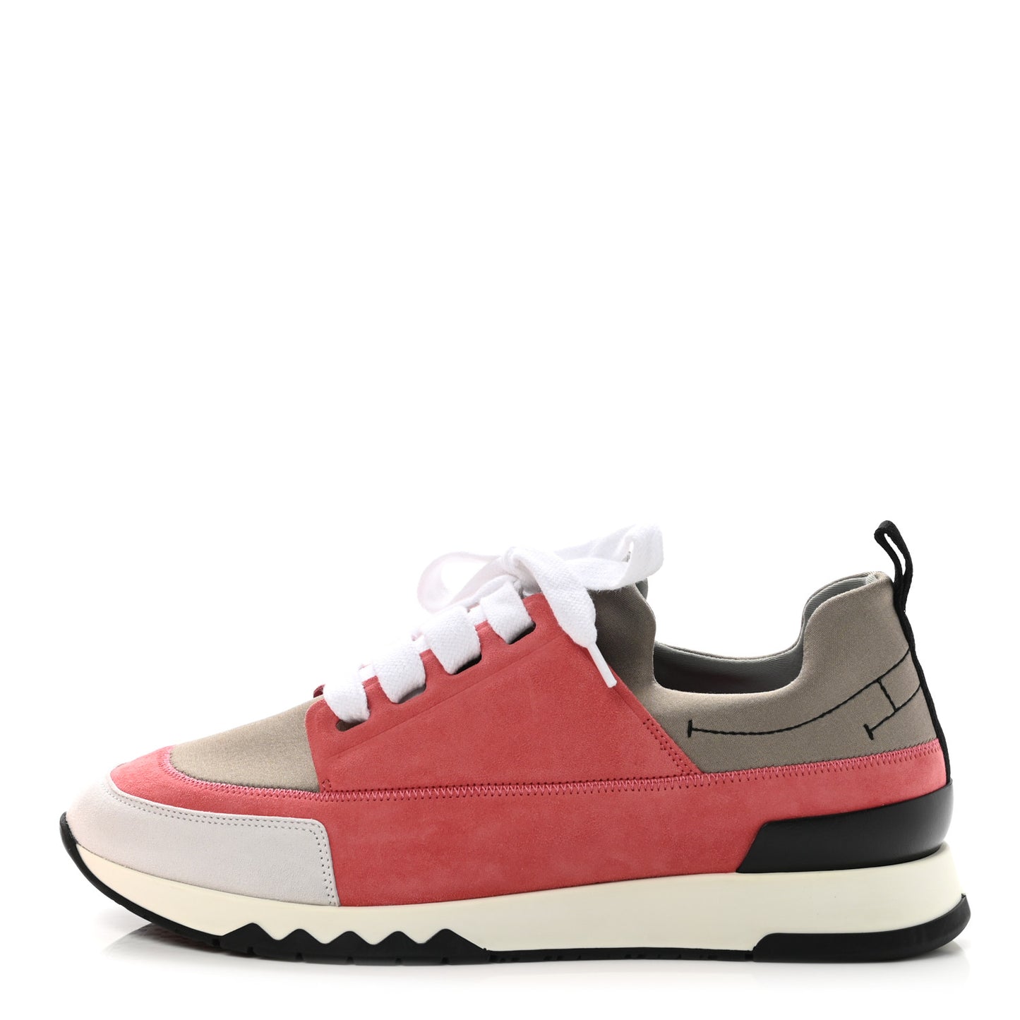 Technical Canvas Suede Goatskin Womens Stadium Sneakers 37 Grey Multicolor