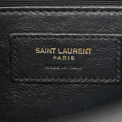 Saint Laurent Grain De Poudre Small Classic Monogram Kate Satchel Black 6 of 12
