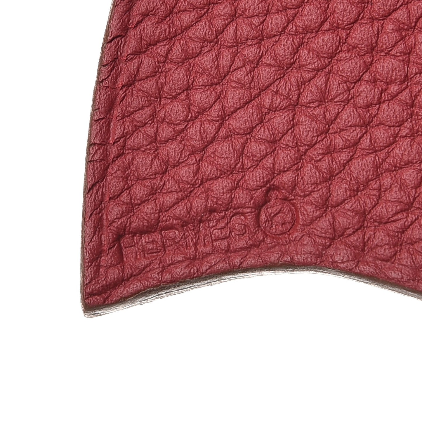 Togo Epsom Petit H Heart Bag Charm Rubis Chocolate