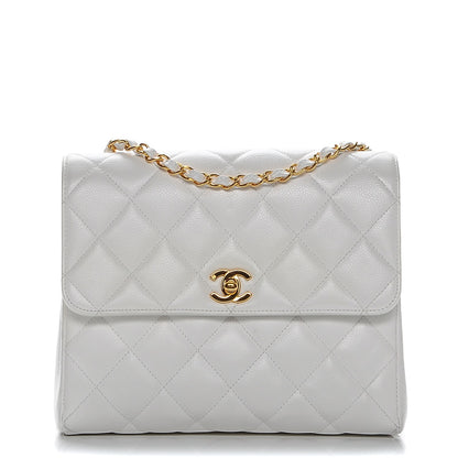 Chanel Caviar Quilted Medium Single Flap White 1 of 10