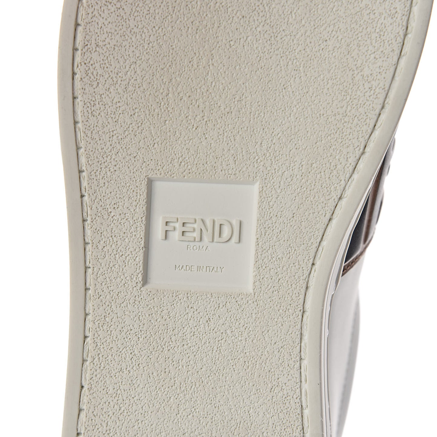 Vitello FF Embossed Pearland Slip On Sneakers 37 White Tobacco Moro