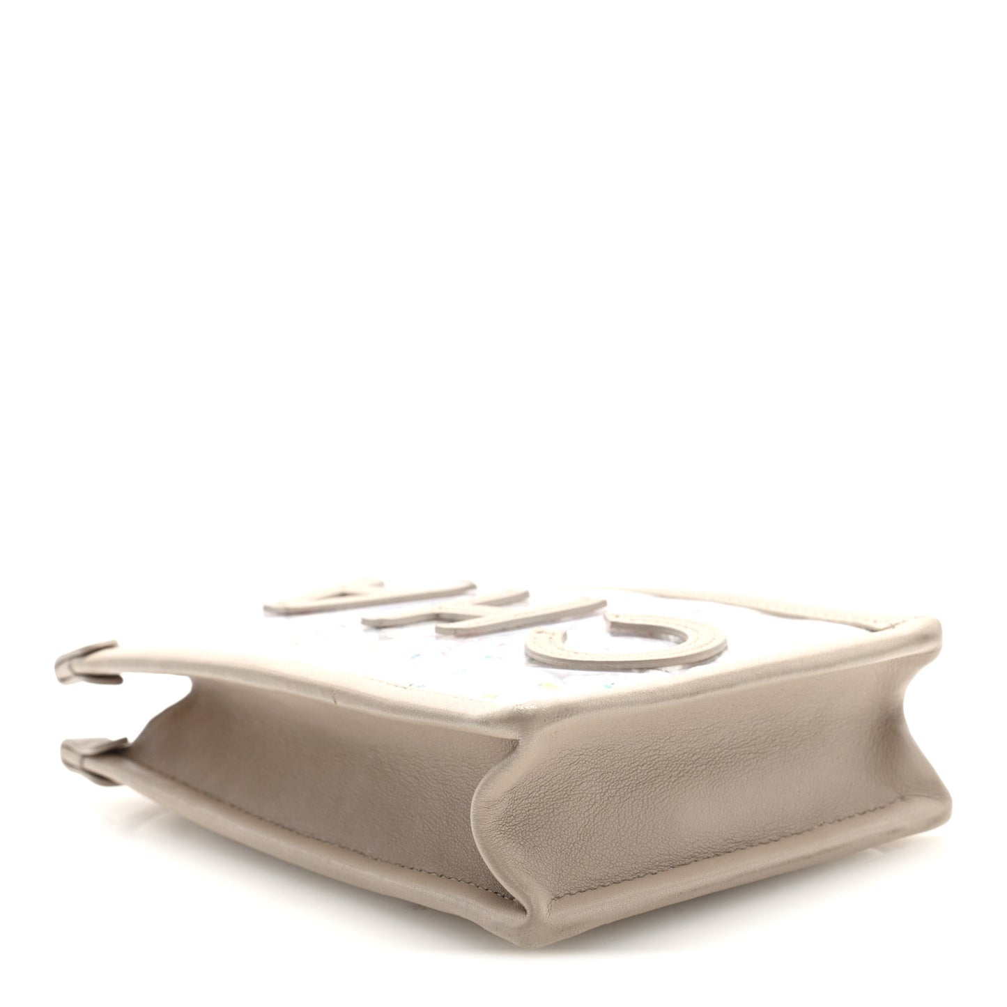 Tweed PVC Lambskin Clutch With Chain Light Beige