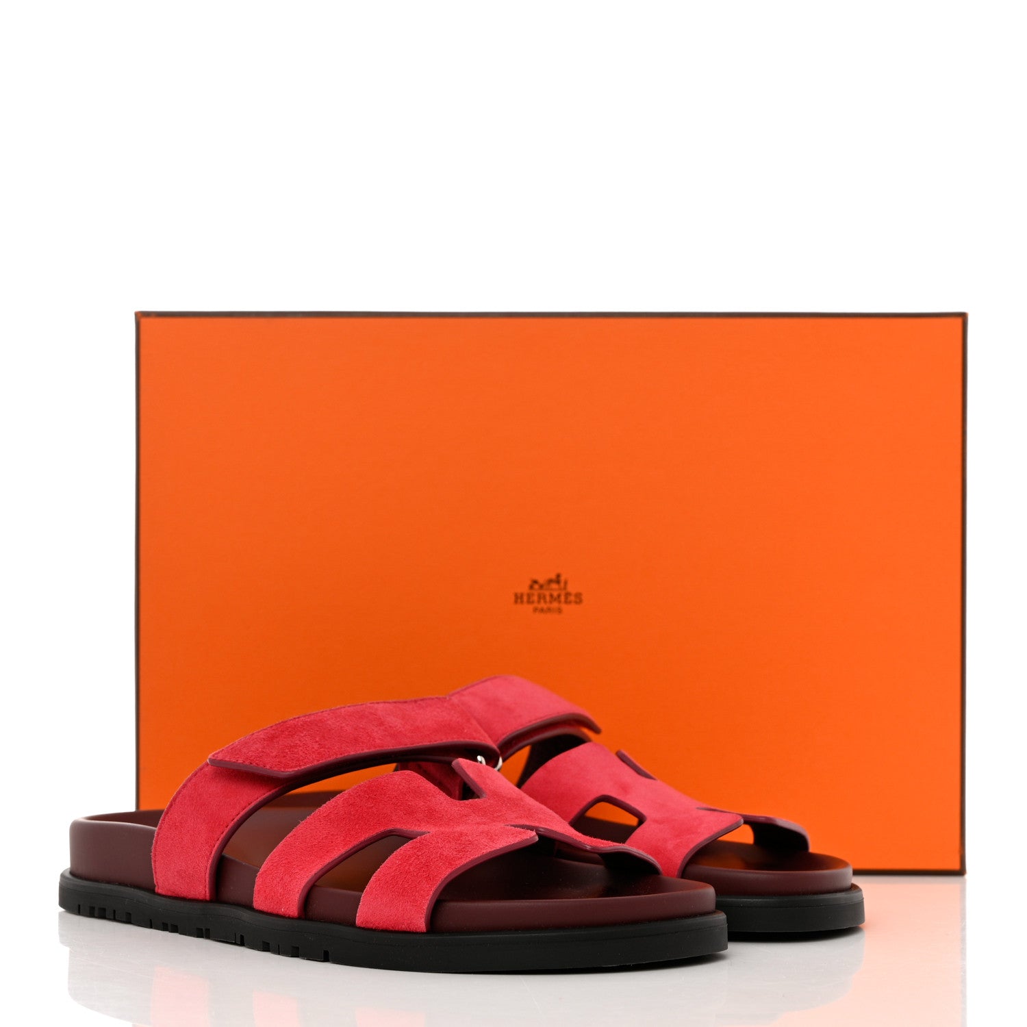 Hermes Suede Goatskin Womens Chypre Sandals 36 Rouge Marsala 9 of 9
