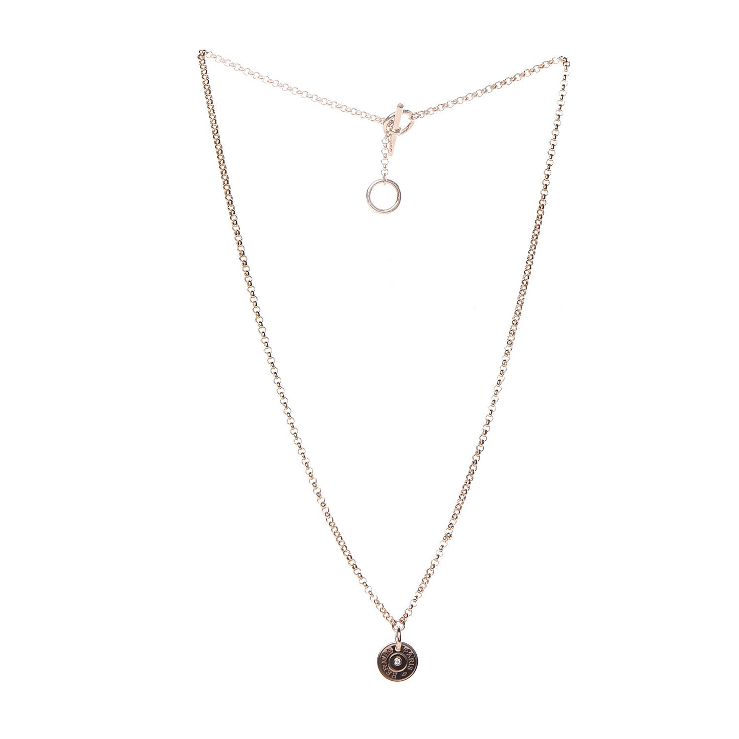 18K Rose Gold Diamond Gambade Clou de Selle Necklace