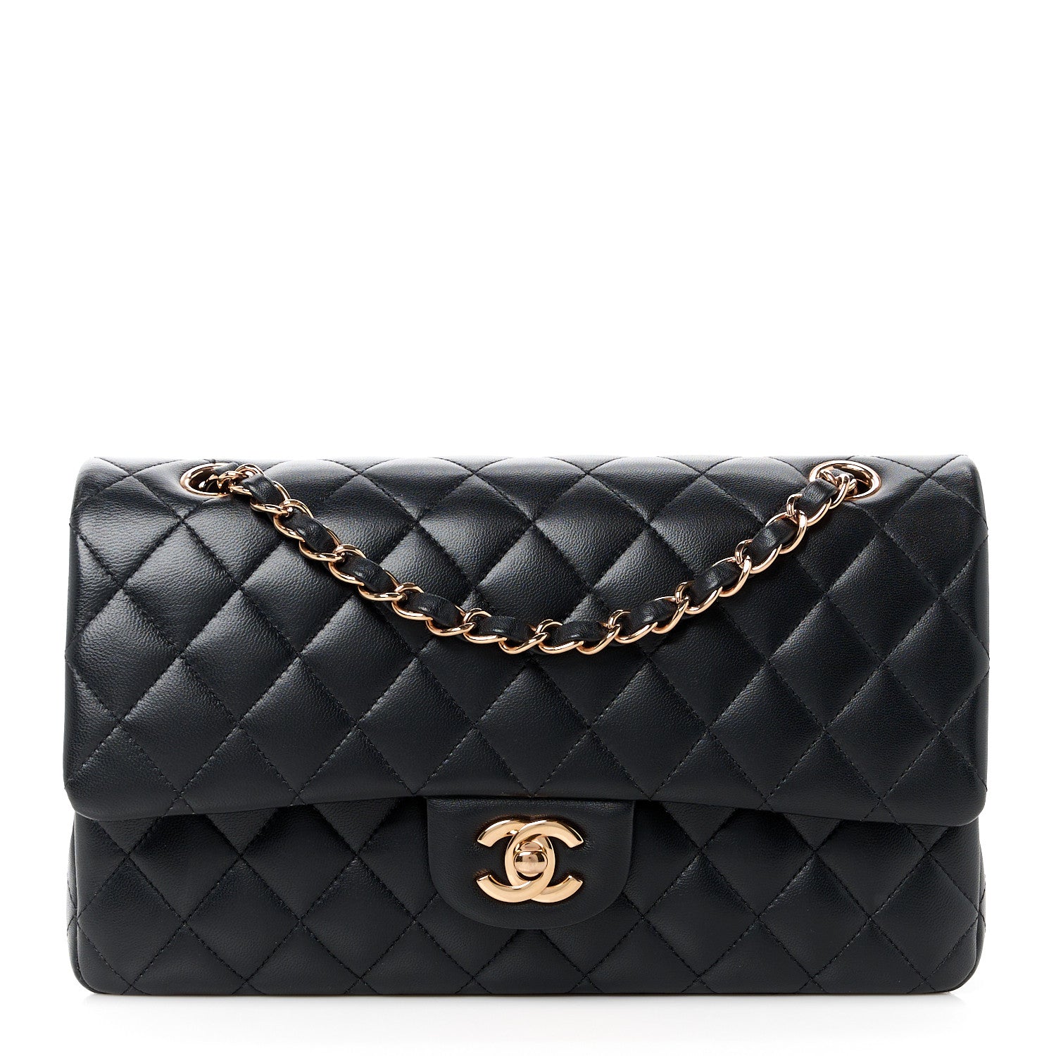 Chanel Lambskin Quilted Medium Double Flap Black 1 of 12