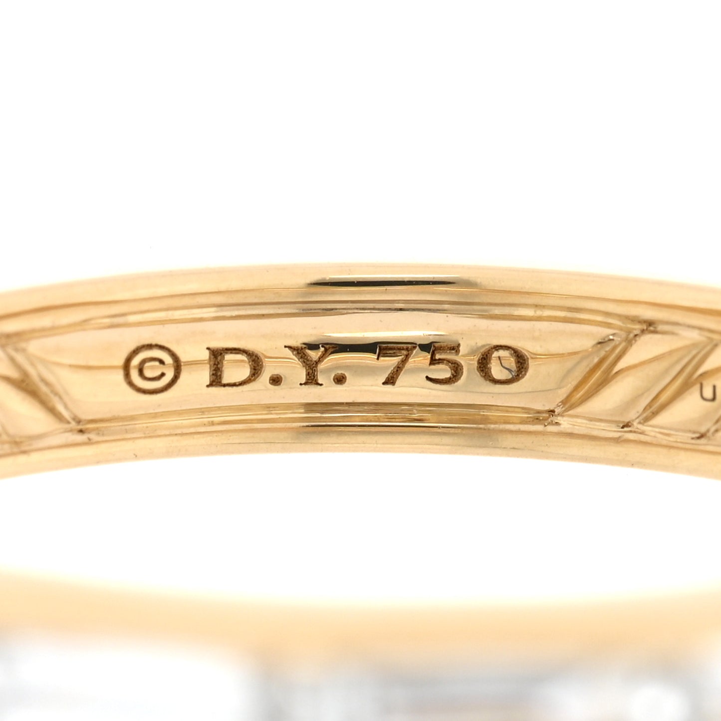 18K Yellow Gold Diamond DY Delaunay Band Ring 58 8.5