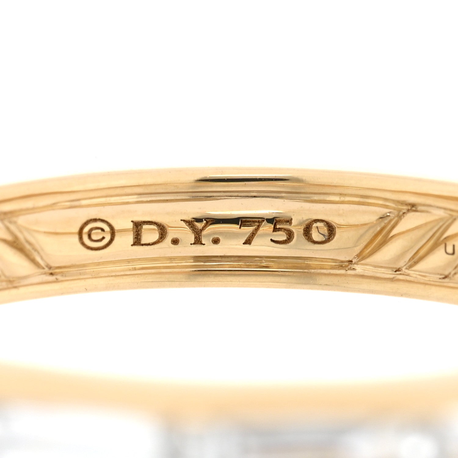 David Yurman 18K Yellow Gold Diamond DY Delaunay Band Ring 58 8.5 4 of 4