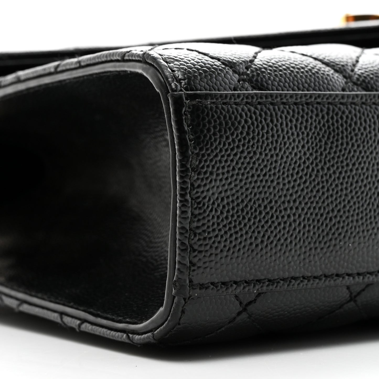 Grain De Poudre Textured Mixed Matelasse Triquilt Medium Monogram Satchel Black