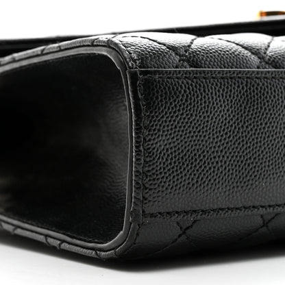 Saint Laurent Grain De Poudre Textured Mixed Matelasse Triquilt Medium Monogram Satchel Black 9 of 11