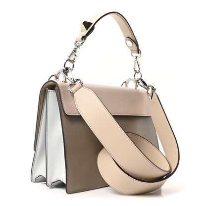 Fendi Vitello Liberty Lucido Metal Monster Eyes Studded Kan I Shoulder Bag Cuoio Bubblegum Light Blue 3 of 10