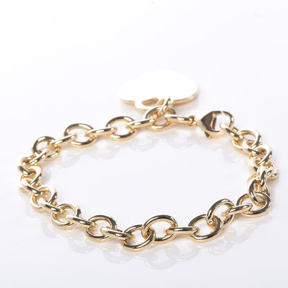 Tiffany 18K Yellow Gold Heart Tag Charm Bracelet 3 of 7