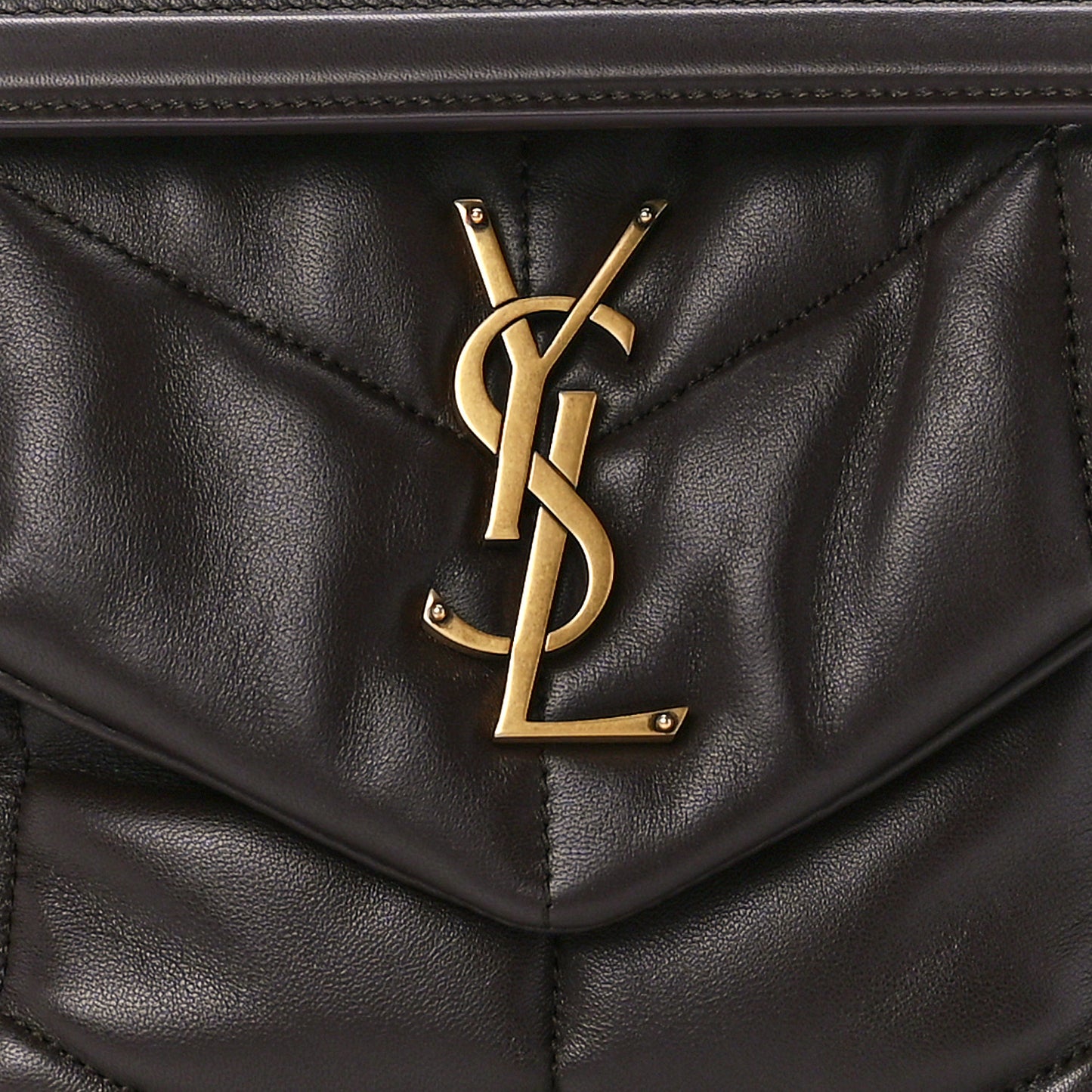 Lambskin Quilted Small Loulou Puffer Monogram Chain Satchel Seaweed