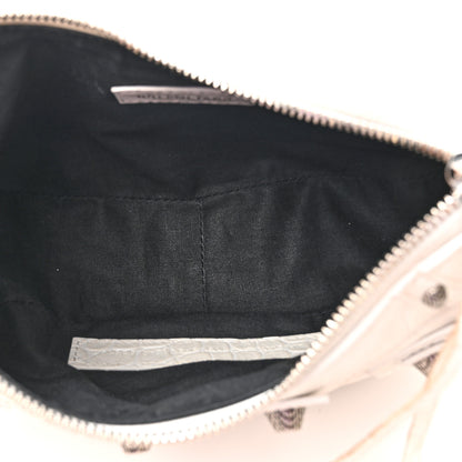 Balenciaga Extra Supple Calfskin Crocodile Embossed Le Cagole Shoulder Bag XS Optic White 6 of 11