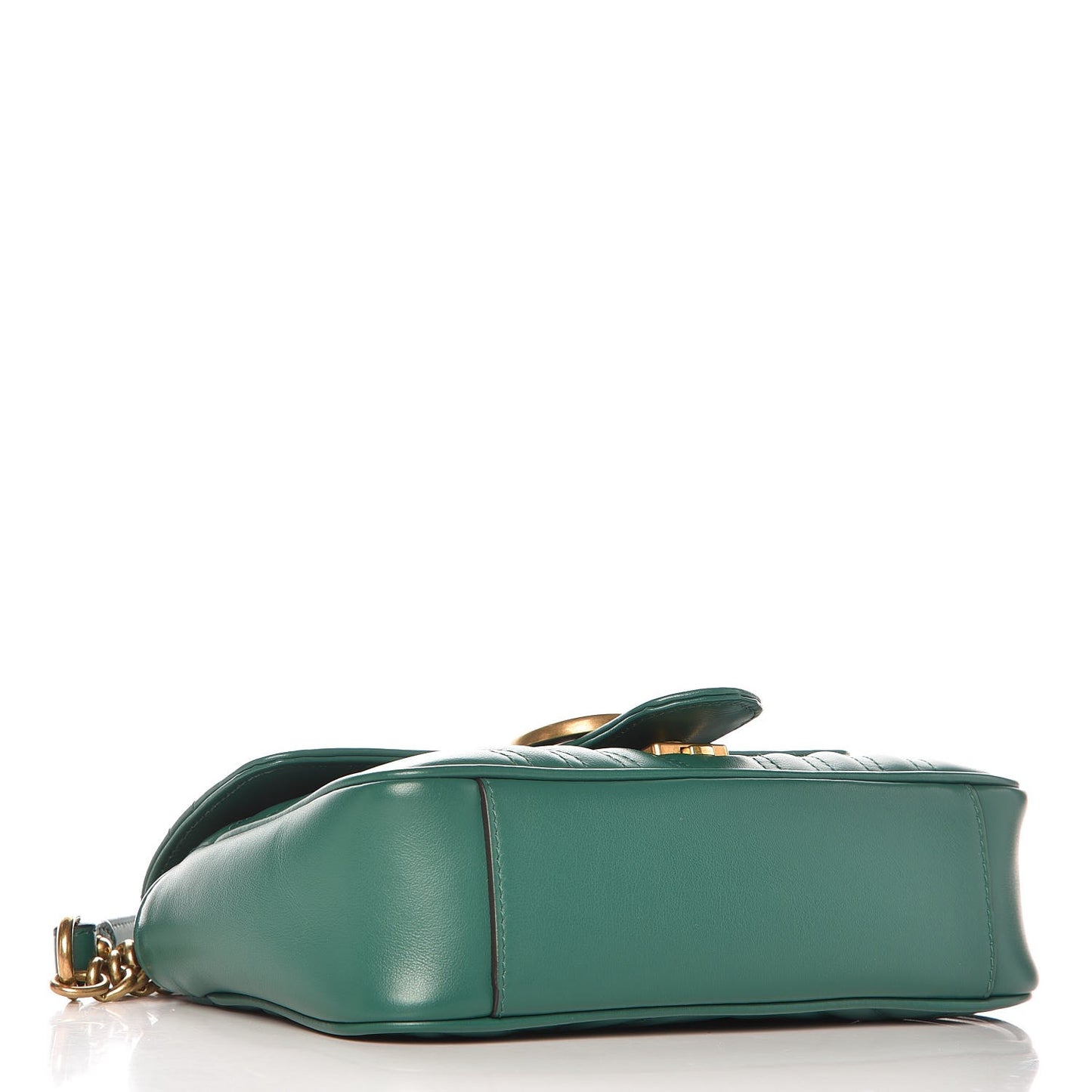 Calfskin Matelasse Mini GG Marmont Shoulder Bag Emerald Green