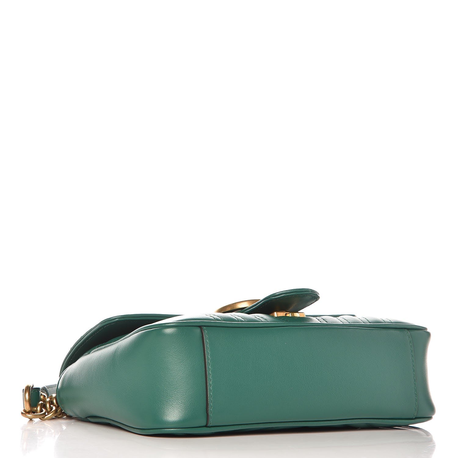 Gucci Calfskin Matelasse Mini GG Marmont Shoulder Bag Emerald Green 4 of 8