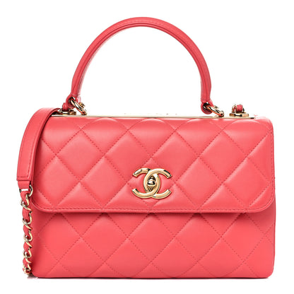 Chanel Lambskin Quilted Small Trendy CC Flap Dual Handle Bag Coral 1 of 19