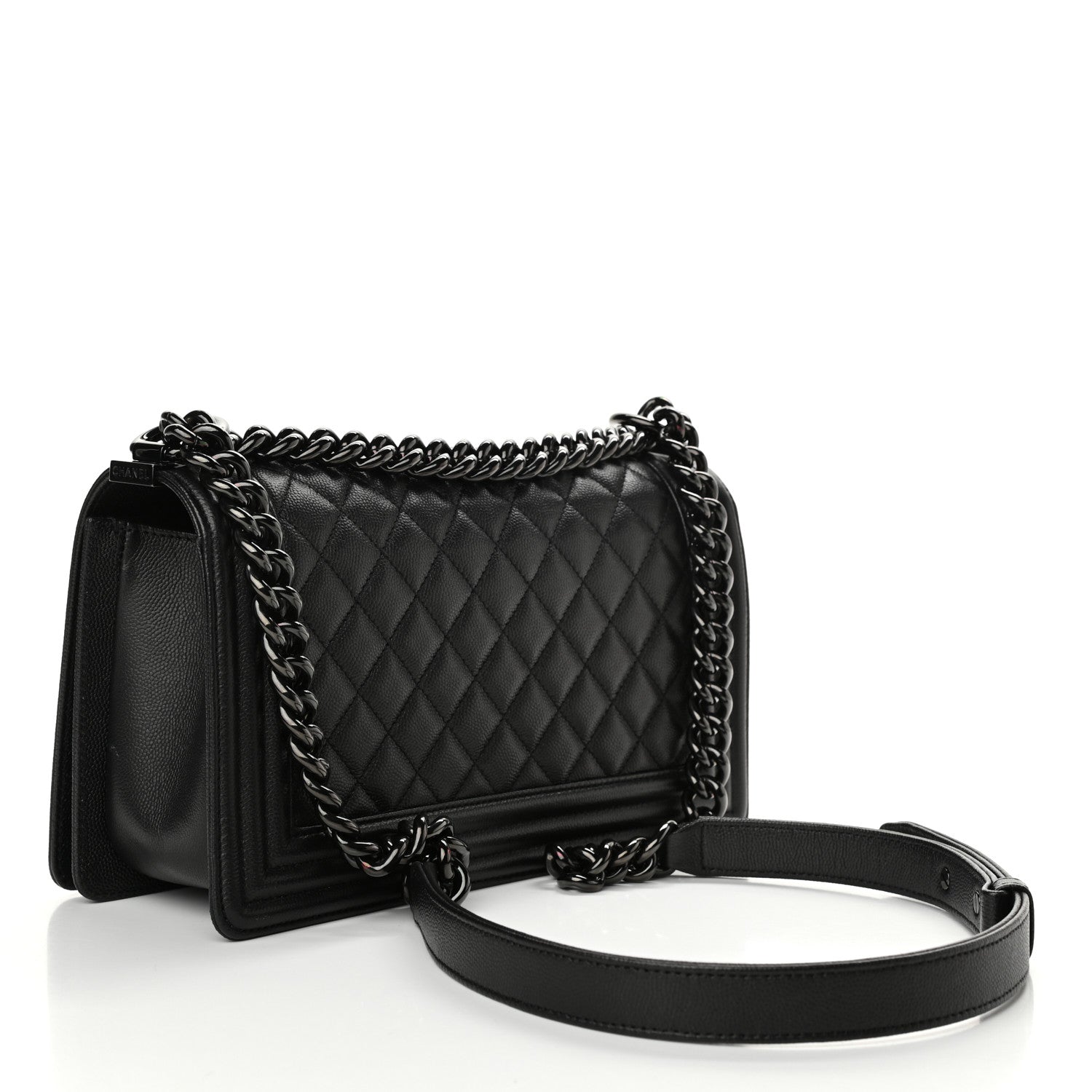 Chanel Caviar Quilted Medium Boy Flap So Black 3 of 11