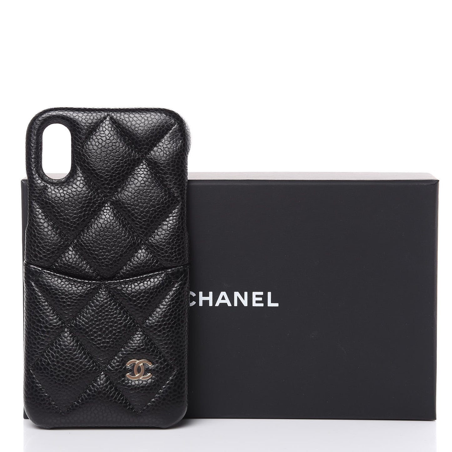 Caviar Quilted iPhone X Coco Tech Case Black