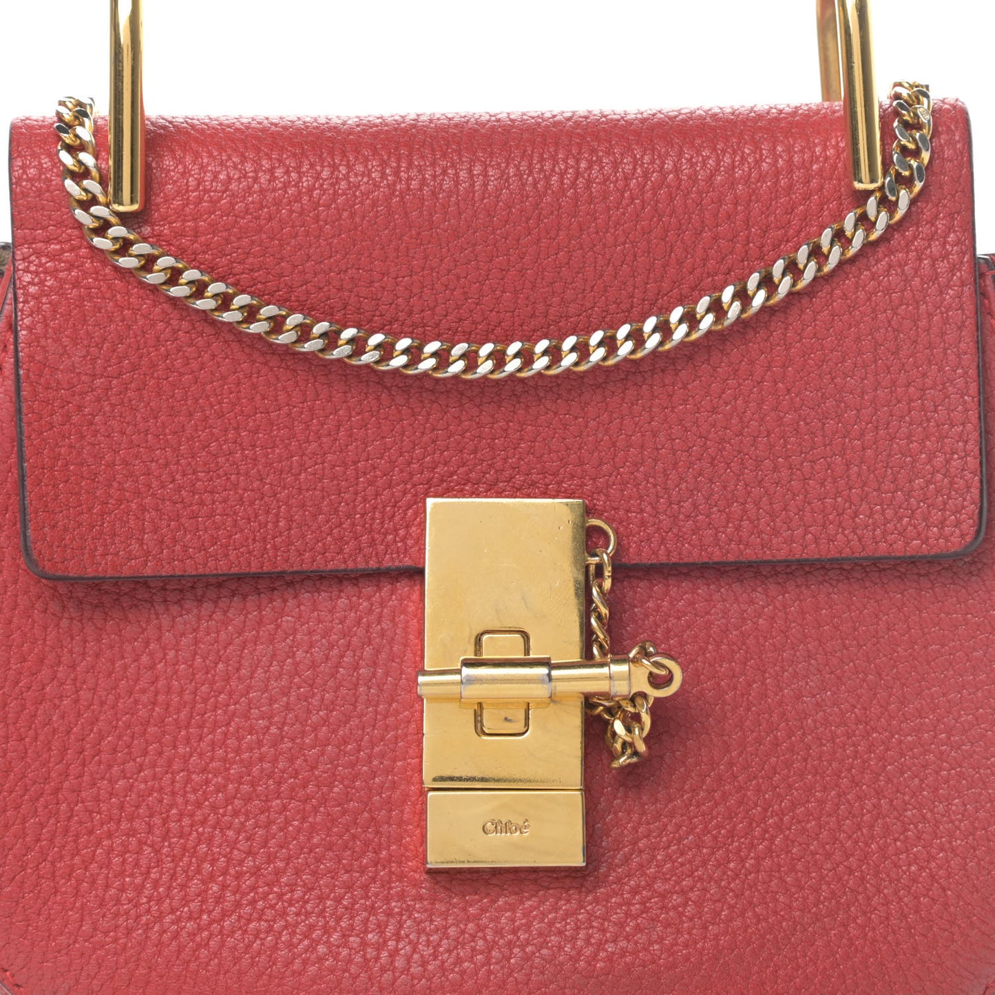 Grained Lambskin Mini Drew Shoulder Bag Intense Red