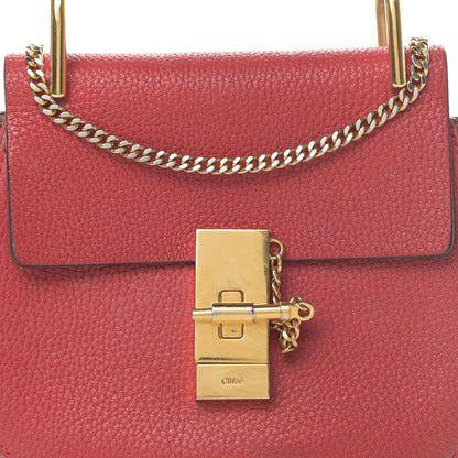 Chloe Grained Lambskin Mini Drew Shoulder Bag Intense Red 8 of 14