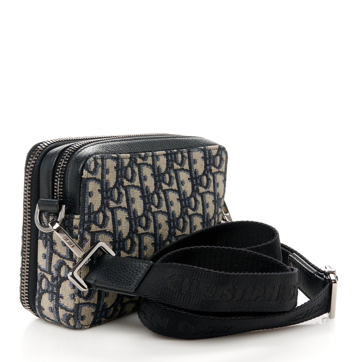 X KENNY SCHARF Oblique Canvas Embroidered Patches Crossbody Charcoal