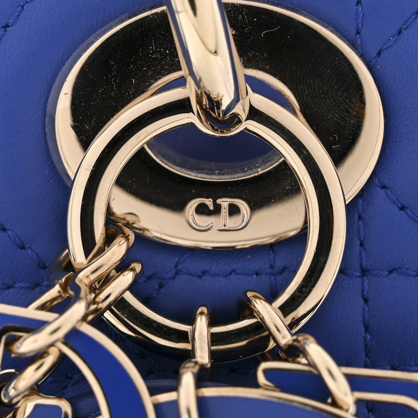 Lambskin Cannage Small My ABCDior Lady Dior Blue