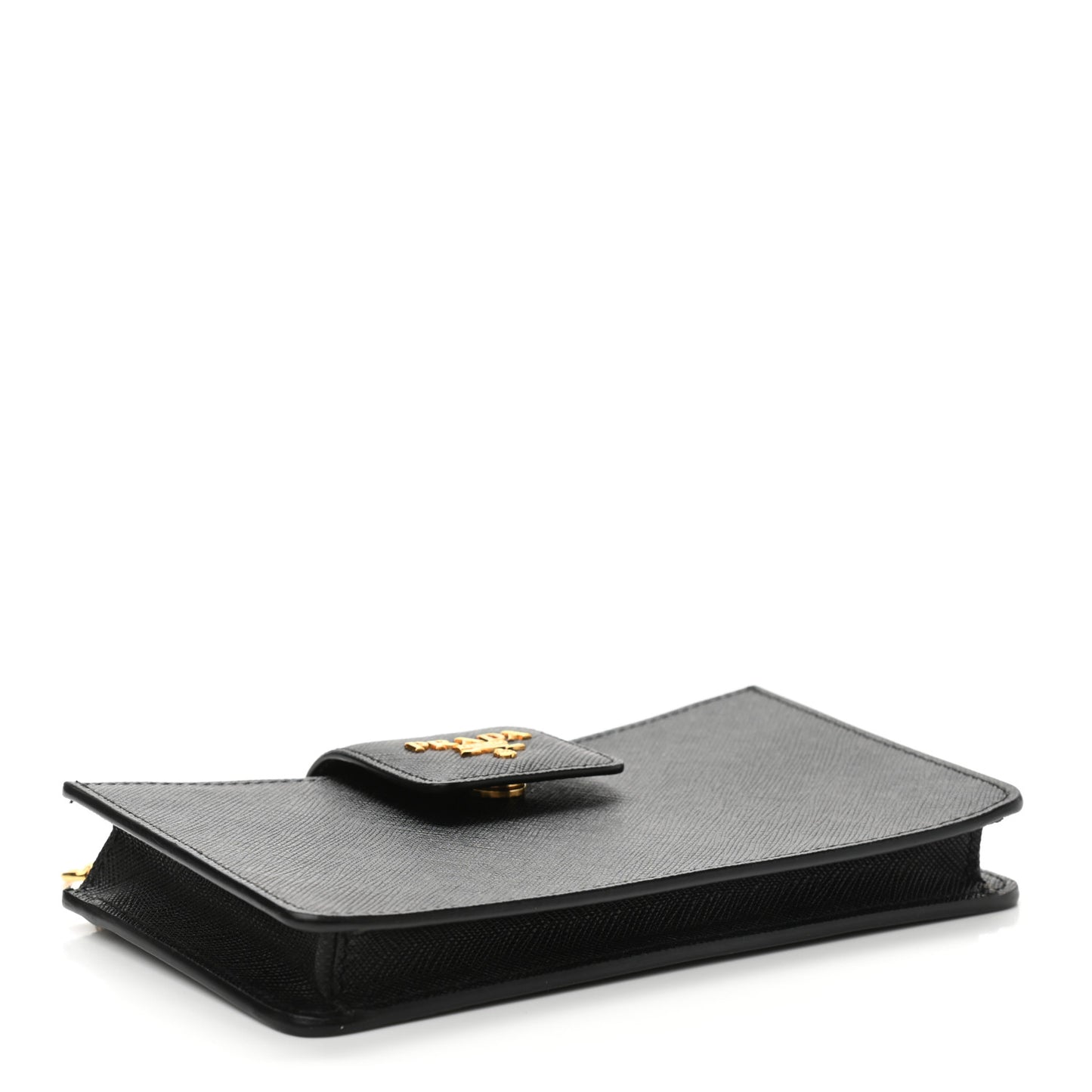 Saffiano Metal Mini Chain Wallet Black
