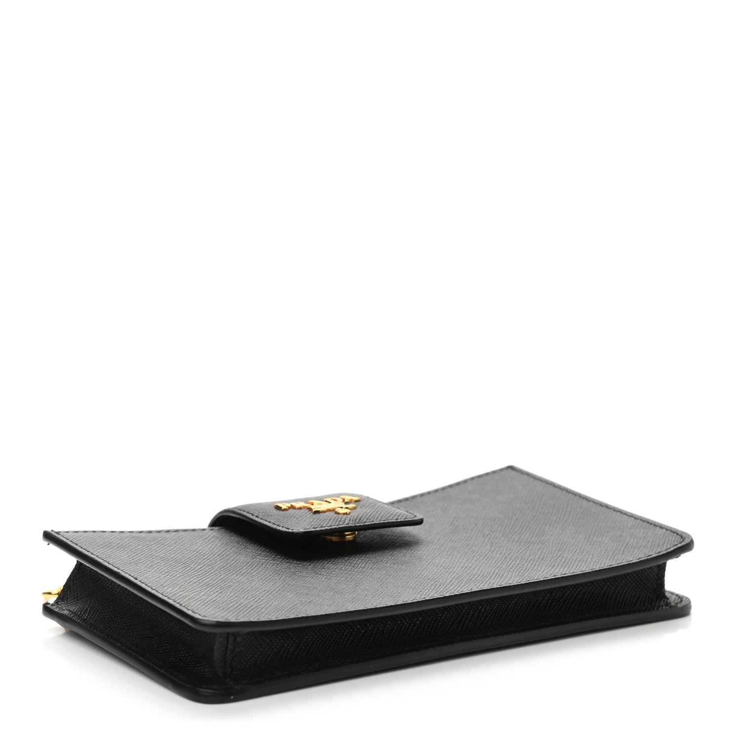 Prada Saffiano Metal Mini Chain Wallet Black 3 of 9