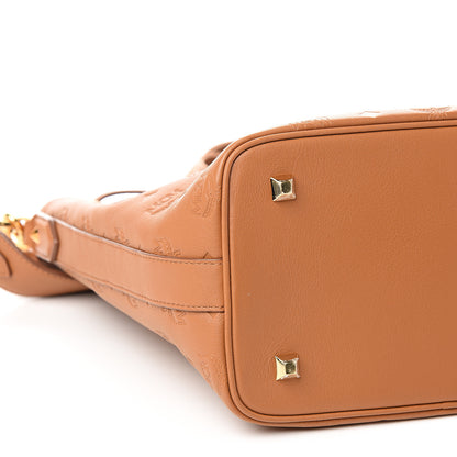 MCM Calfskin Ottomar Essential Drawstring Bag Cognac 7 of 9