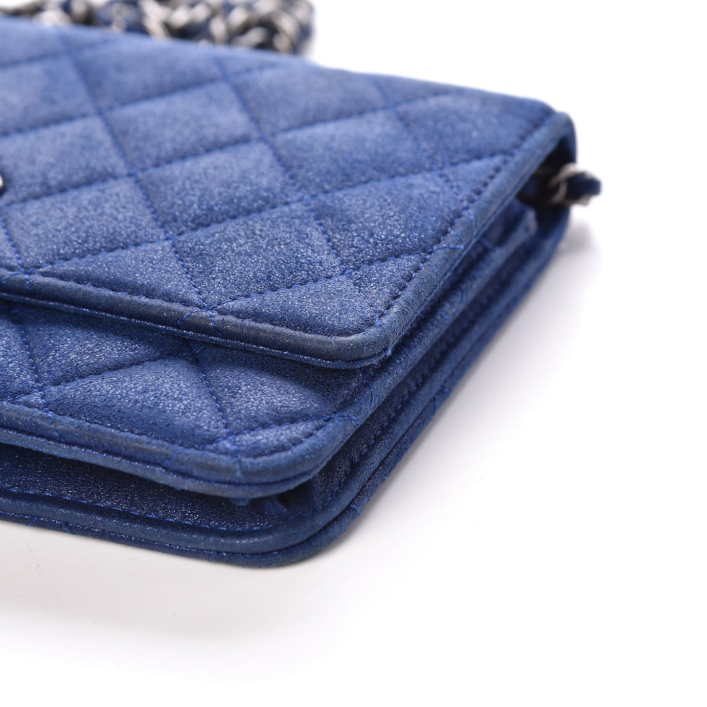 Iridescent Calfskin Quilted Wallet on Chain WOC