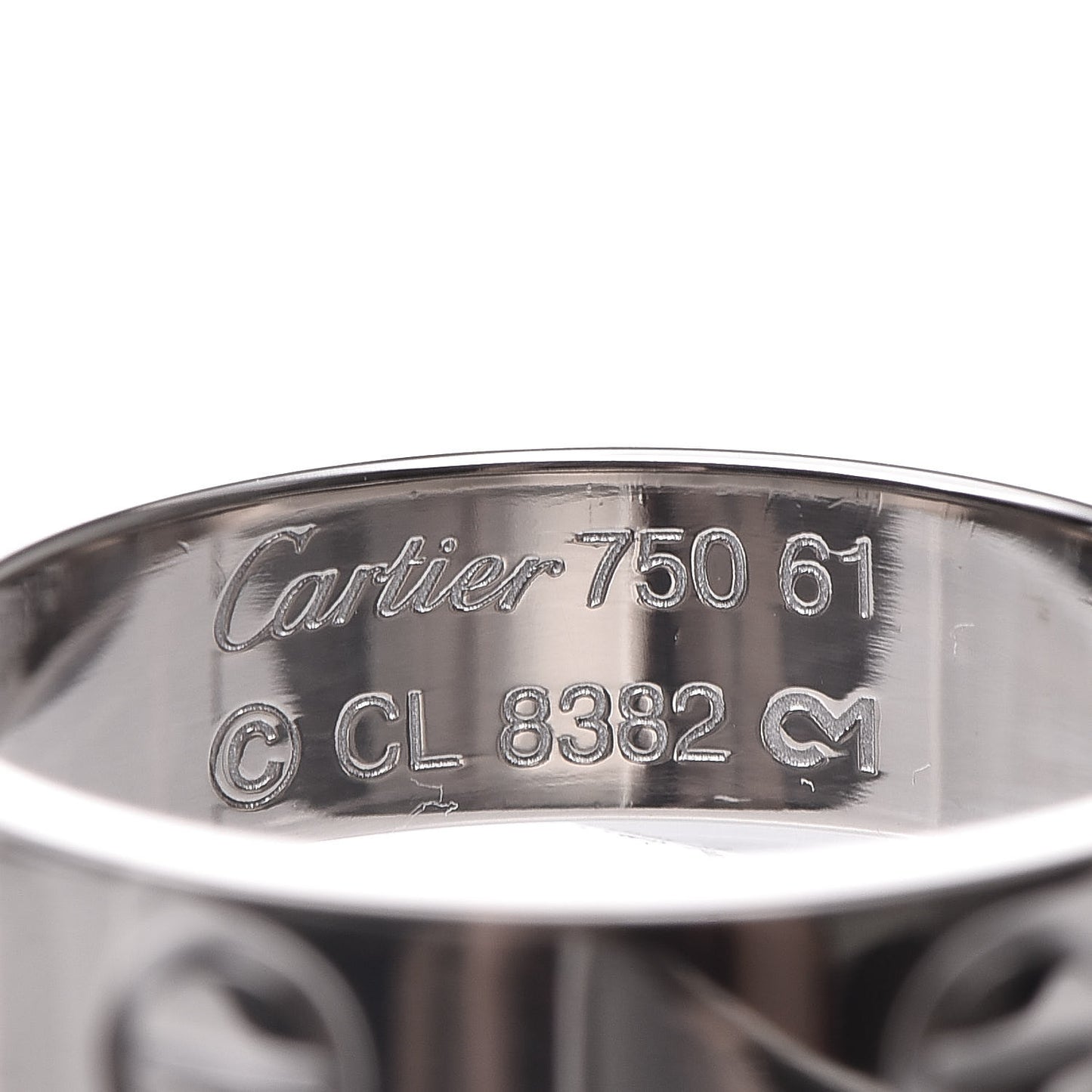 18K White Gold 5.5mm LOVE Ring 61 9.5