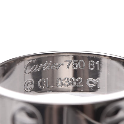 Cartier 18K White Gold 5.5mm LOVE Ring 61 9.5 4 of 5