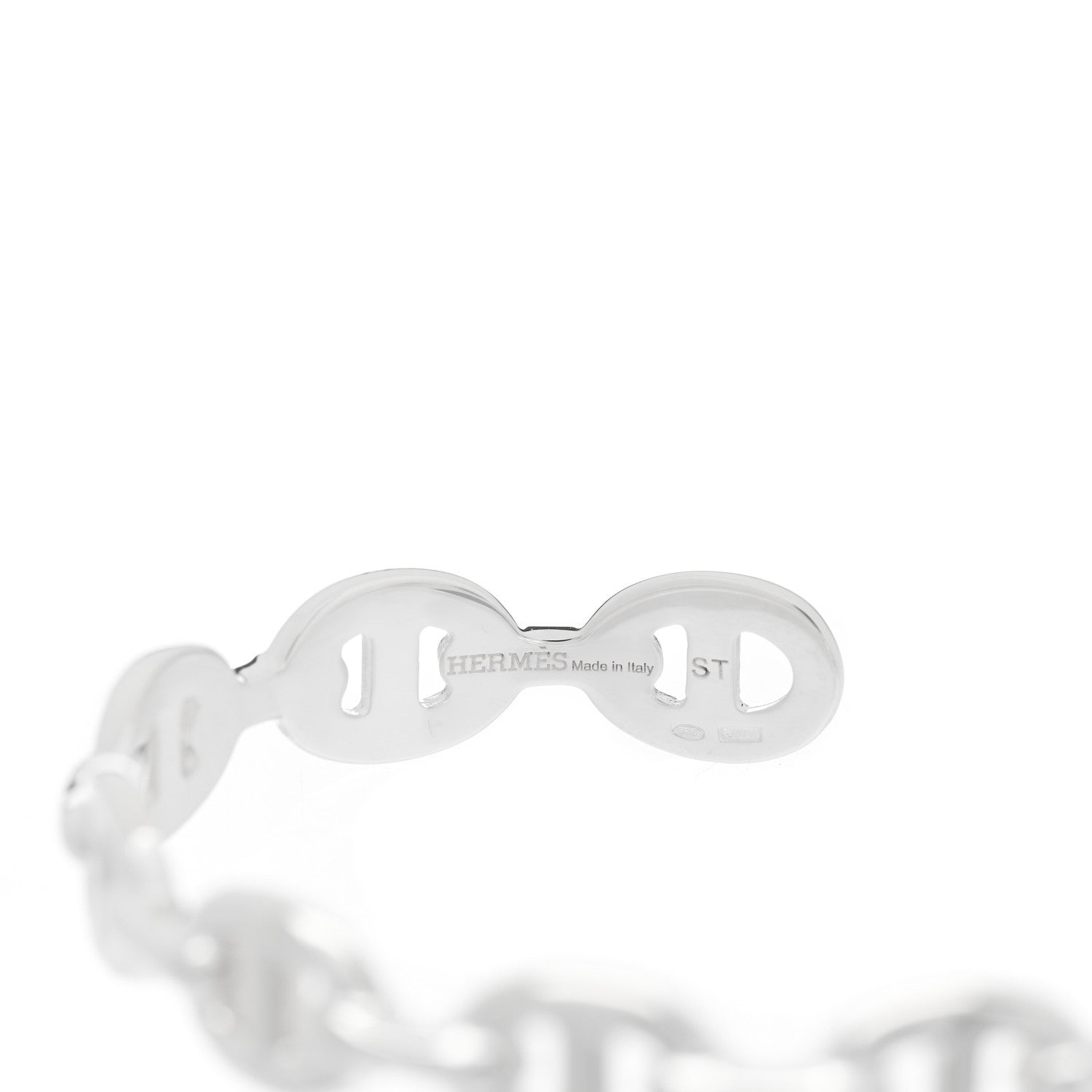 Hermes Sterling Silver MM Chaine d'Ancre Enchainee Cuff Bracelet ST 3 of 4