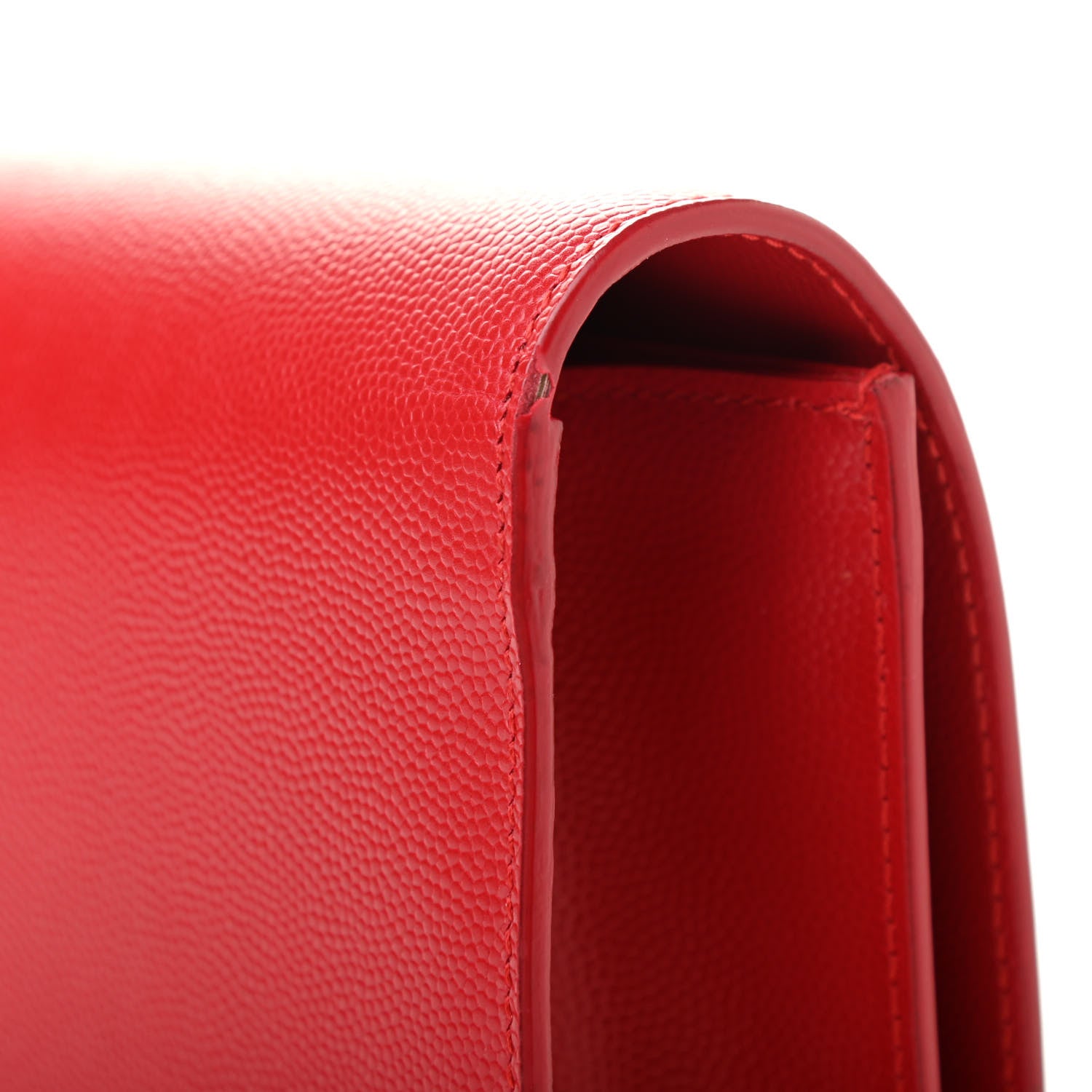 Saint Laurent Calfskin Classic Monogram Cassandre Clutch Rouge Orient 11 of 12