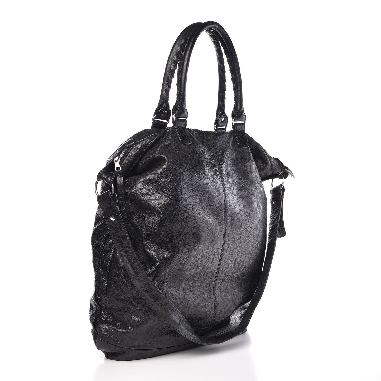 Agneau Classic Hardware Large Square Tote Black