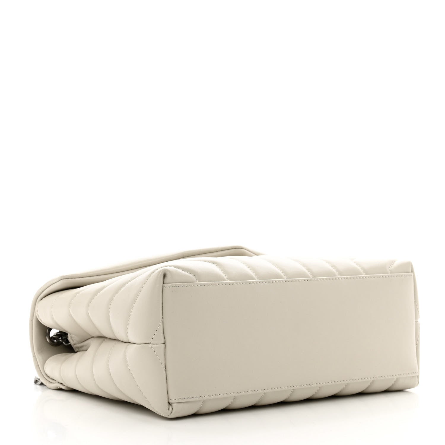 Saint Laurent Calfskin Y Quilted Monogram Small Loulou Chain Satchel Crema Soft 4 of 11